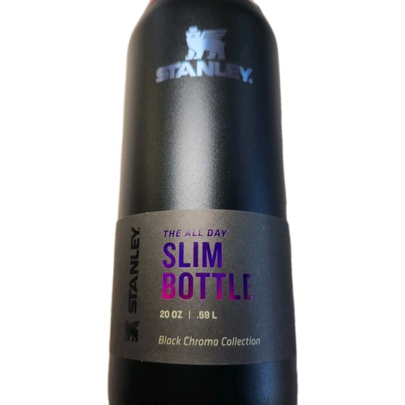 STANLEY Slim Bottle 20 Oz. Black Chroma Purple Iridescent Screw Top NEW - Picture 3 of 6